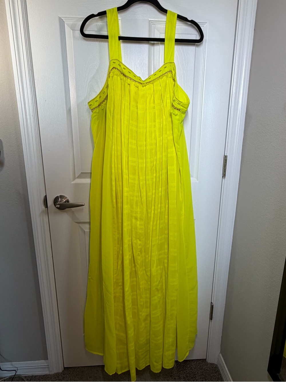 Lane Bryant Bright Yellow Maxi Dress with Pleated Front